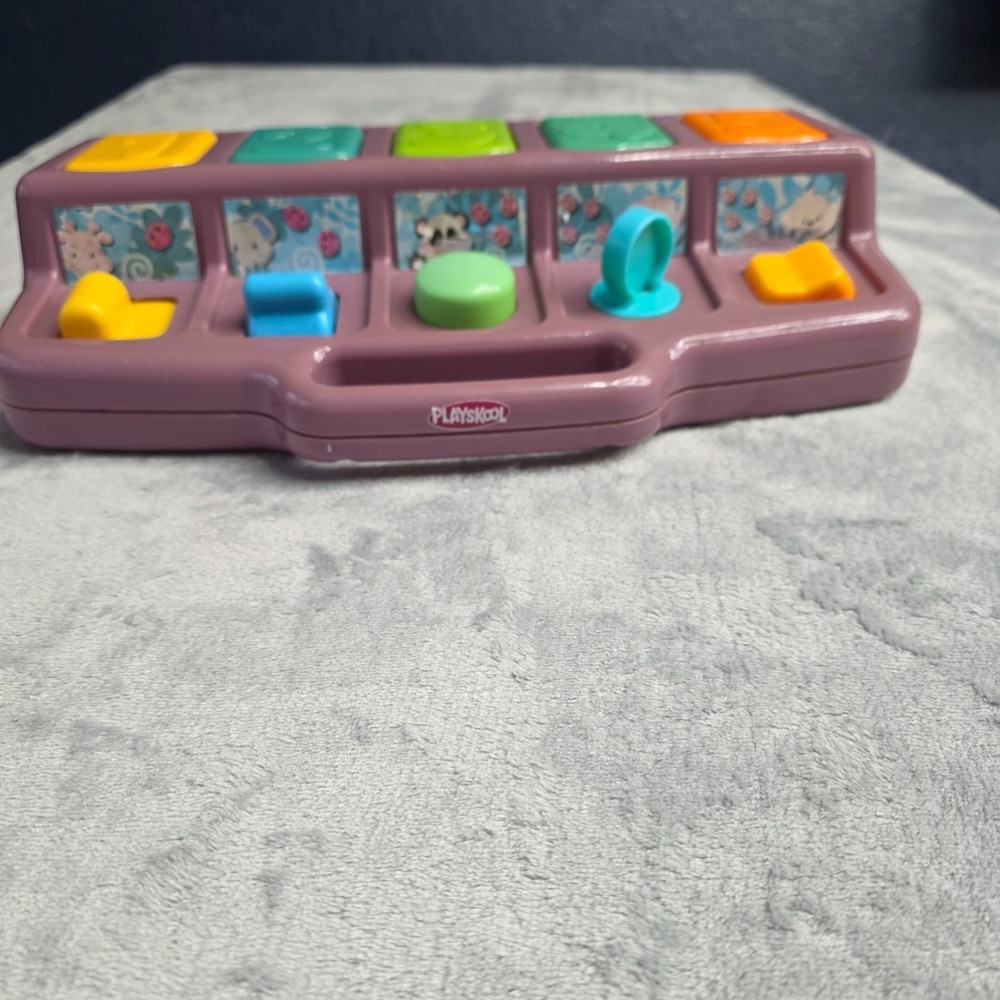 Vintage Playskool Pop Up Pals Baby Toy‎ 1995 Jungle Safari Animal Purple Base